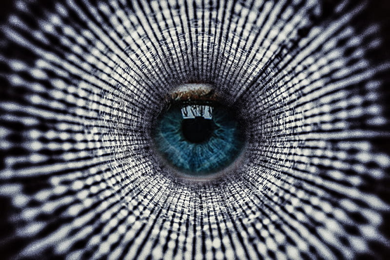 Eye see you, illusion, spiral, phone, HD wallpaper
