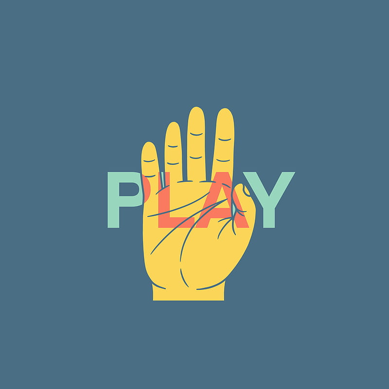 Play + Hand, Louis16art, art, desenho, game, gamer, less is more, lettering, player, word, HD phone wallpaper
