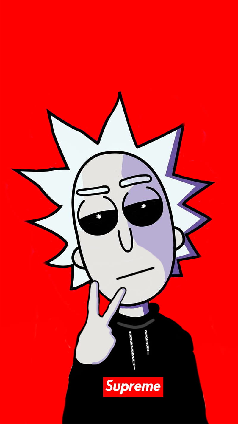 Savage Rick, dope, rick and morty, supreme, HD phone wallpaper