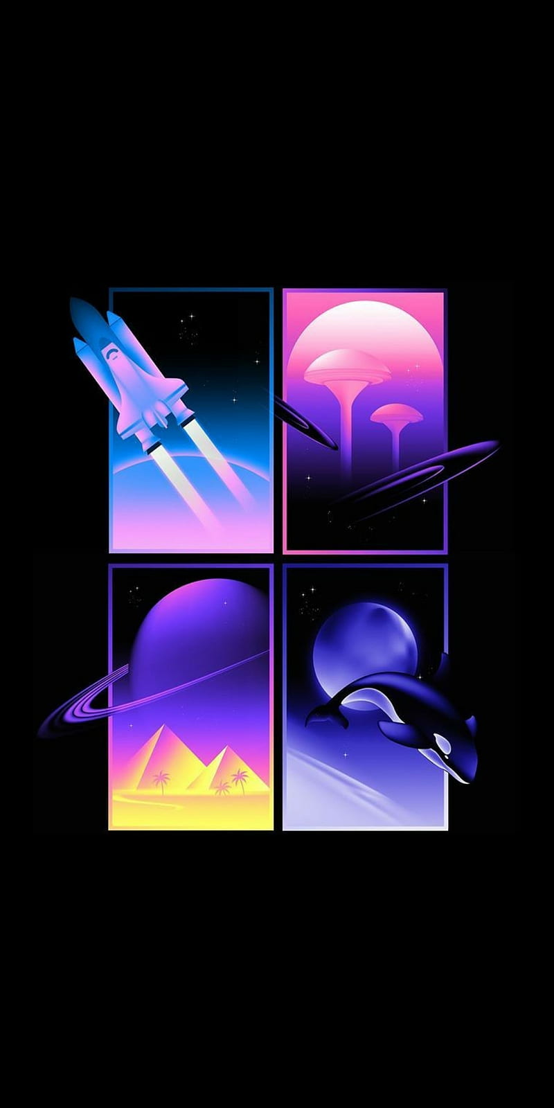 Rocket, edge, line, lines, moon, pink, prism, rainbow, side, themes, you, HD phone wallpaper