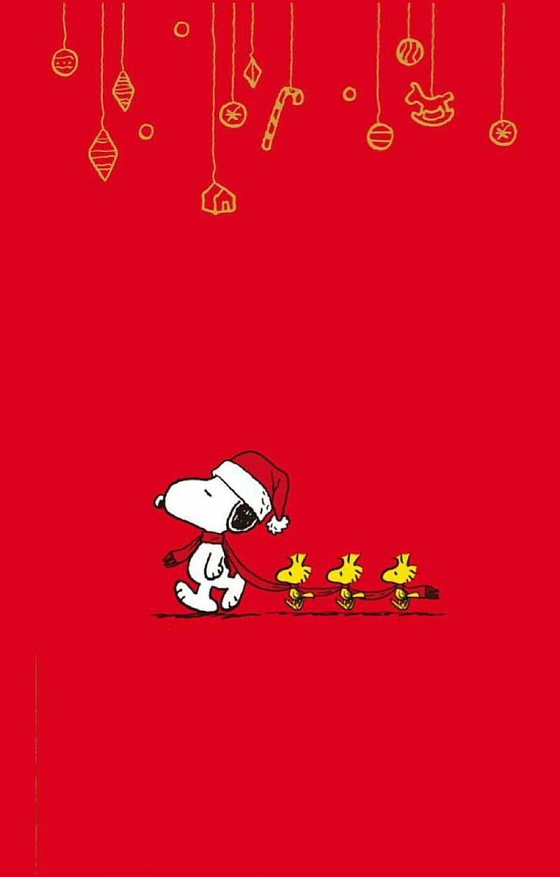 Snoopy Woodstock, christmas, HD phone wallpaper