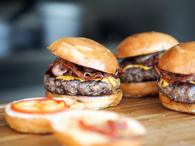 low-angle of burgers, HD wallpaper