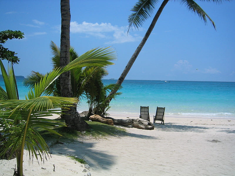 Paradise Awaits, beach, paradise, view, ocean, tropics, HD wallpaper