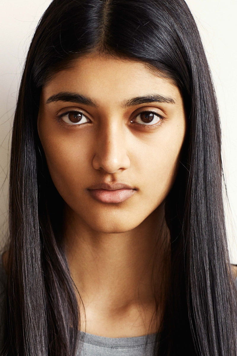 Neelam Gill, women, brunette, long hair, model, Indian, face, simple background, HD phone wallpaper