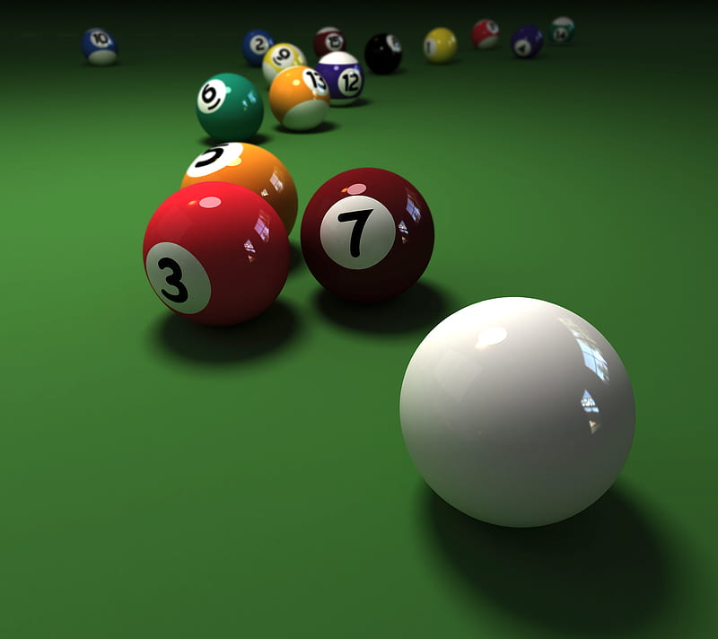 Billiard table, balls, billiard, pool, sport, HD wallpaper