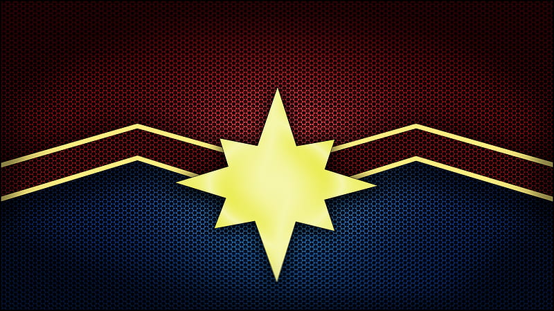 Marvel Captain Marvel Gold Logo T-Shirt - BLUE | Hot Topic
