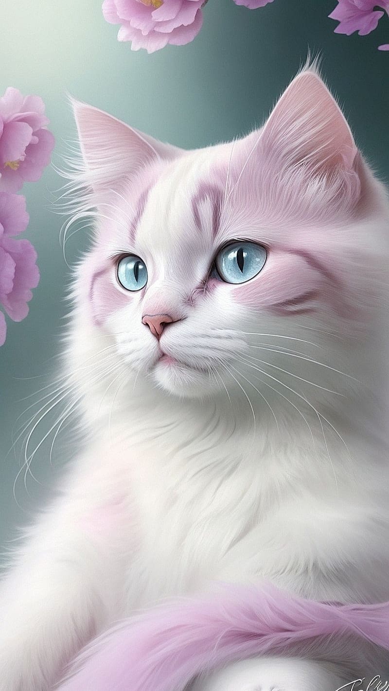 Pink Cat In Attitude, Anime, attitude, pink cat, girly, HD phone wallpaper