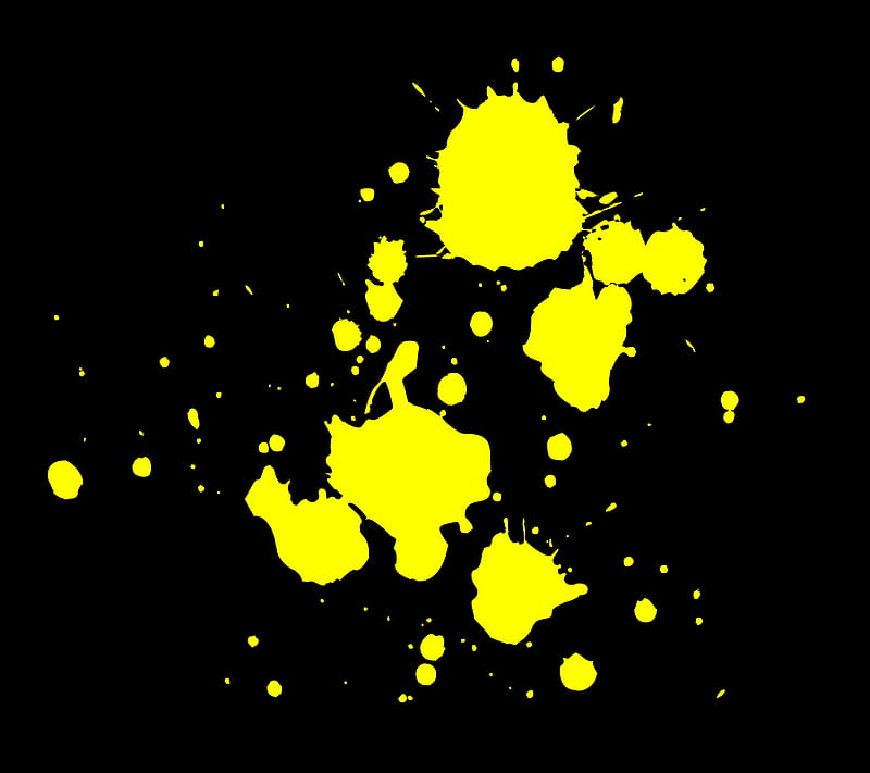 yellow spots, black, HD wallpaper