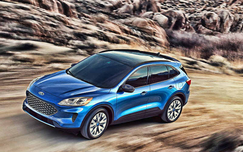 2020, Ford Escape, exterior, front view, new crossover, new blue Escape, american cars, Ford, HD wallpaper