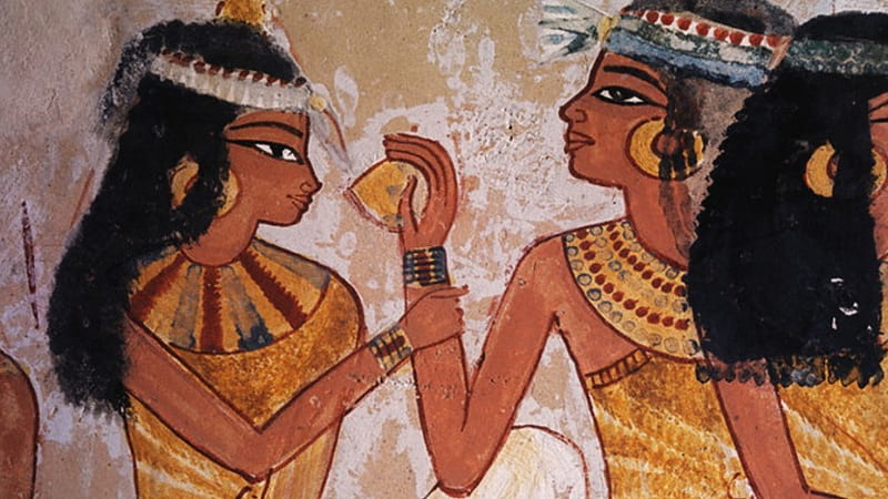 Tomb Painting, pyramids, art, ancient, Egypt, HD wallpaper