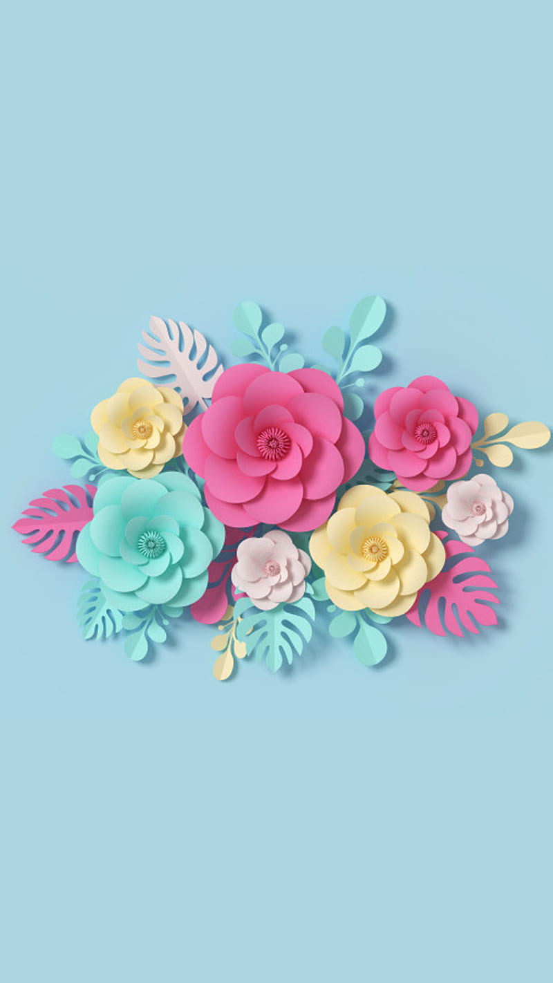 3d-flores, 3d, flor 3d, antecedentes, azul, dibujo, diseño, flor, amor,  música, Fondo de pantalla de teléfono HD | Peakpx