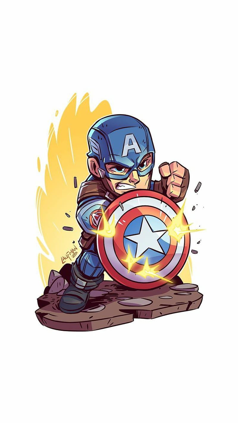 Captain America, cartoon, chubby, cute, HD phone wallpaper | Peakpx