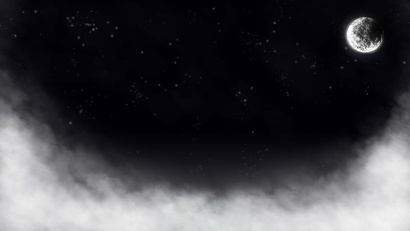 moon, dark sky, shiny stars, Space, HD wallpaper