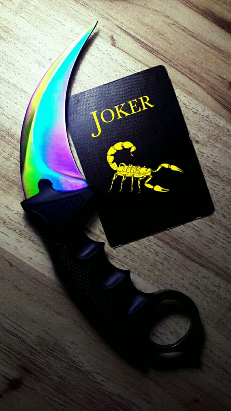 jokers karambit, csgo, joker, knife, scorpion, HD phone wallpaper