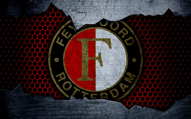 Feyenoord logo, Eredivisie, soccer, football club, Netherlands, grunge, metal texture, Feyenoord FC, HD wallpaper