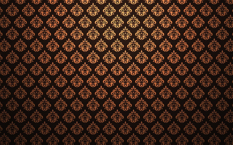 Brown vintage background, vintage floral pattern, brown damask pattern,  floral patterns, HD wallpaper | Peakpx