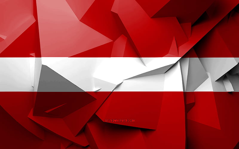 Flag of Latvia, geometric art, European countries, Latvian flag, creative, Latvia, Europe, Latvia 3D flag, national symbols, HD wallpaper