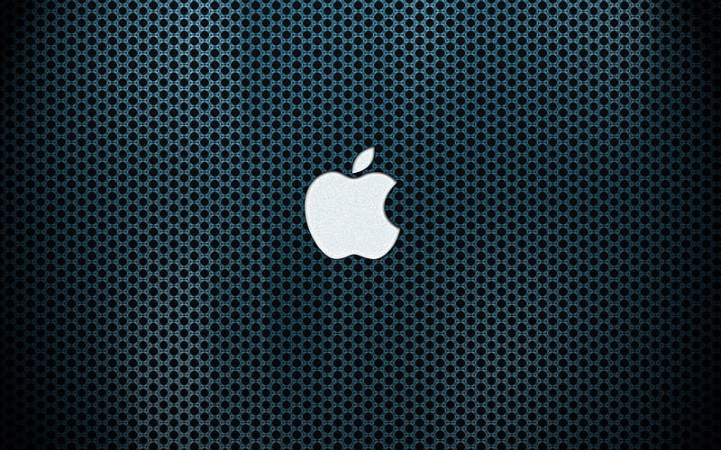 silver blue apple, apple, mac, computer, technology, system, silver, blue, HD wallpaper