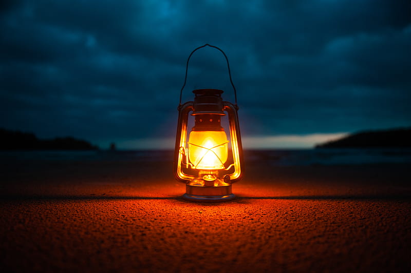 lighted kerosene lantern -, HD wallpaper