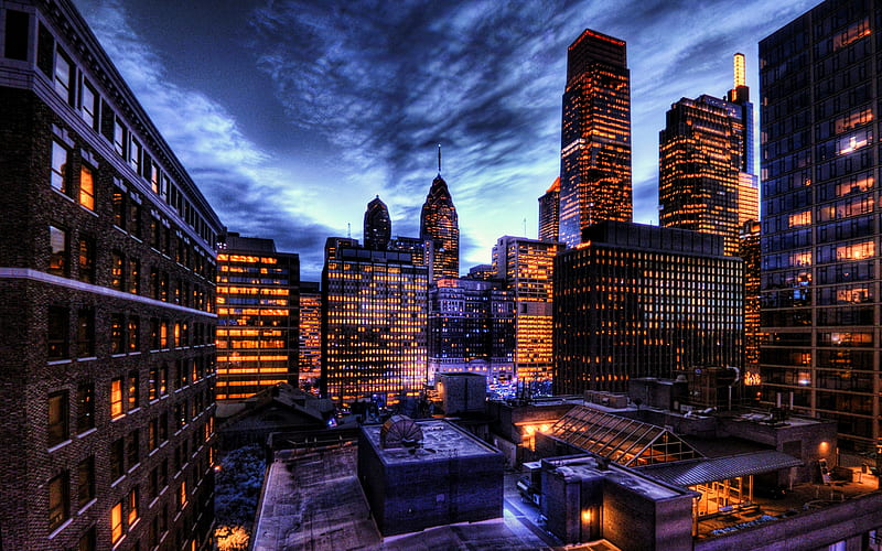 Philadelphia, winter, R, buildings, cityscapes, Pennsylvania, american cities, USA, America, HD wallpaper