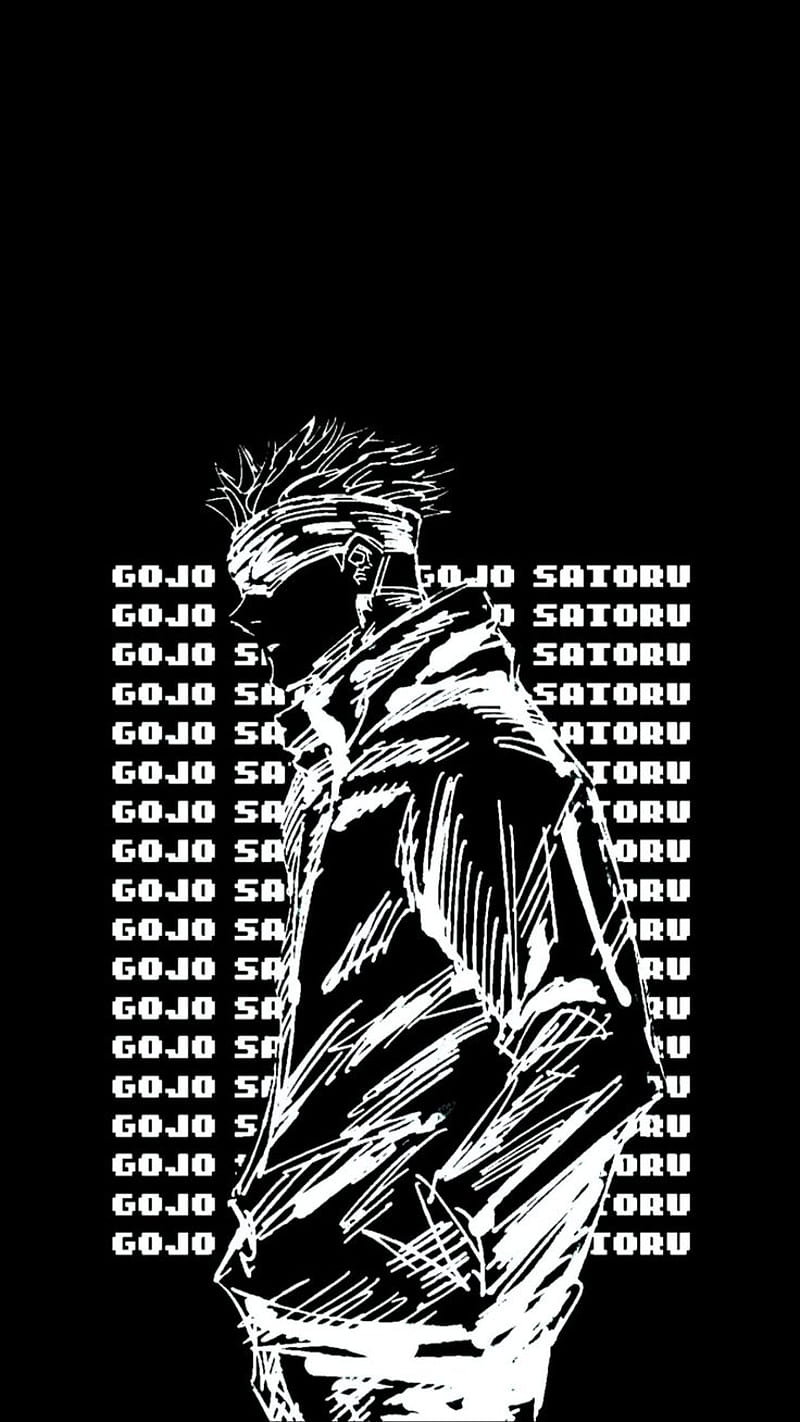 gojo satoru . Black design , Black and white , Anime, Black Jujutsu Kaisen, HD phone wallpaper