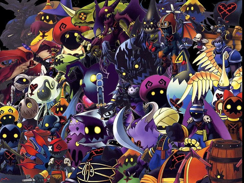 Heartless Have Invaded All of Us, fire mage, darkside, shadow, sora, thunder mage, kingdom hearts, ice mage, many, HD wallpaper