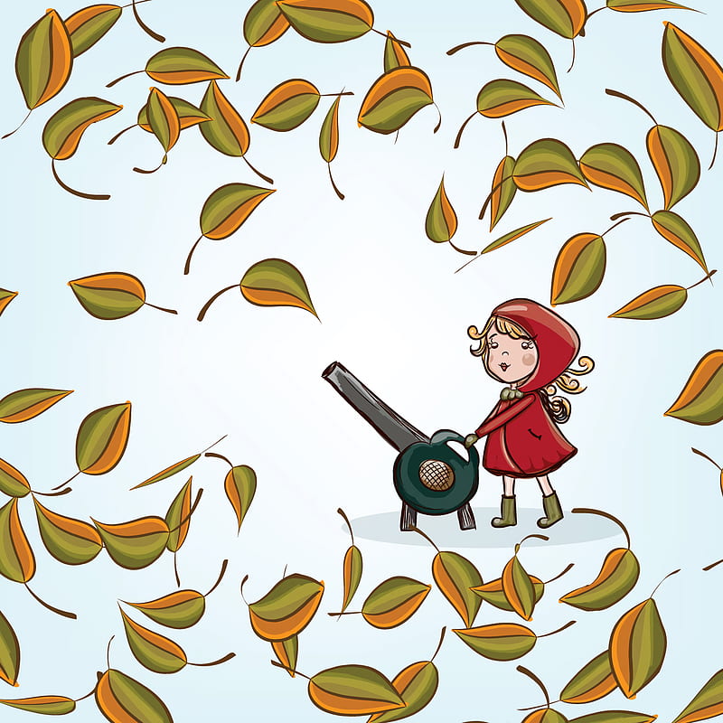 girl, leaves, autumn, vector, HD phone wallpaper