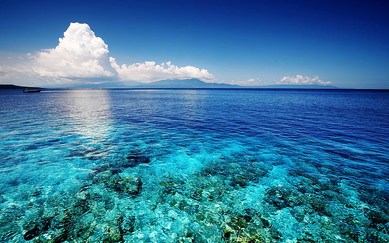 Mediterranean Sea, waves, blue lagoon, Greece, summer, travel, HD wallpaper