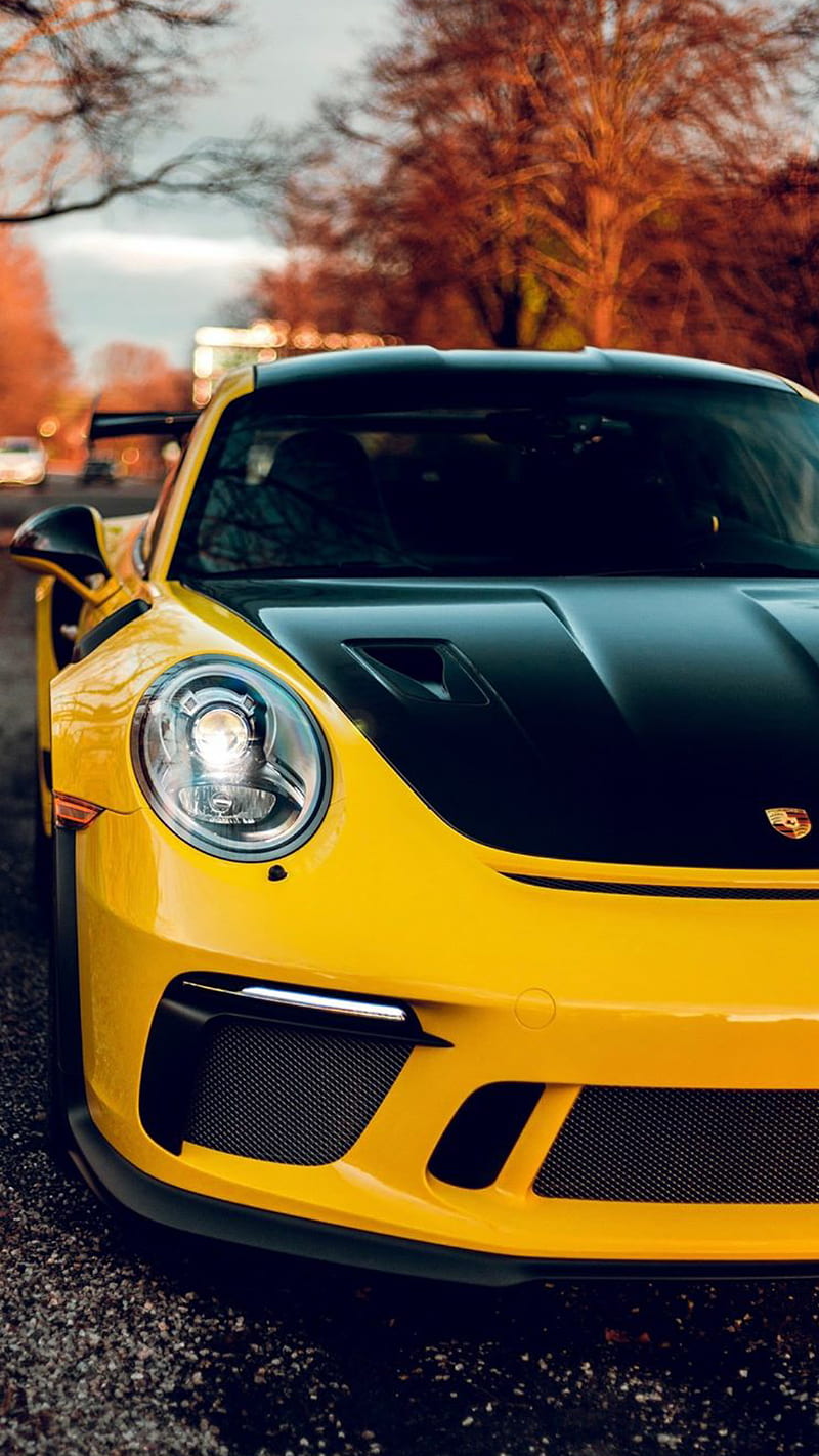 Porsche , car, carbon, gt, new, esports, supercar, yellow, HD phone wallpaper