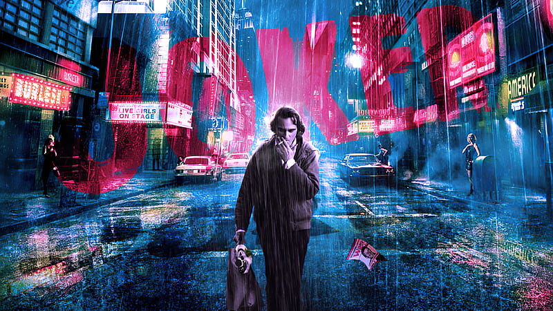 Joker Joaquin Phoenix Walking On Street When Raining Joker, HD wallpaper