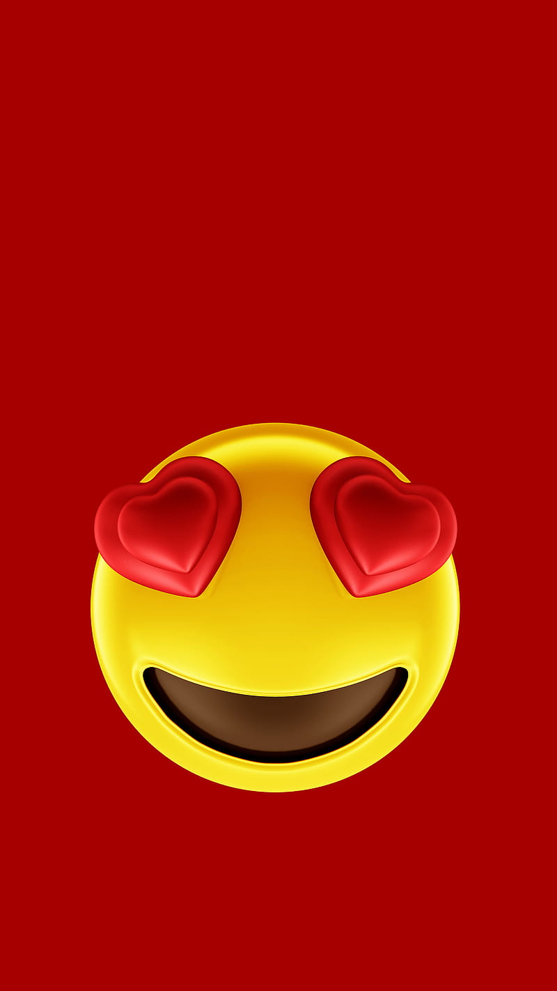 emoji heart, 3d, ArtCenter, love, red, redheart, wall, HD phone wallpaper