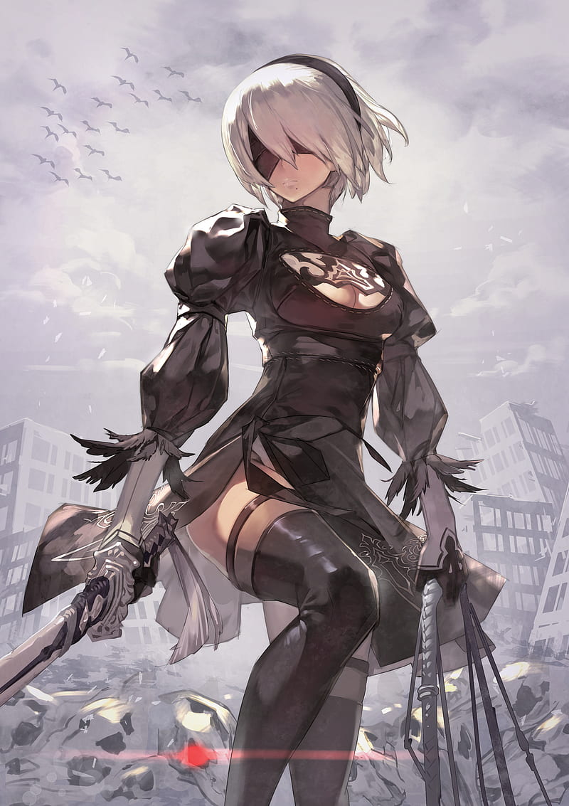 female anime character 2B (Nier: Automata) Nier: Automata #2B