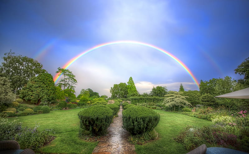 *** Rainbow ***, nature, park, rainbow, sky, HD wallpaper