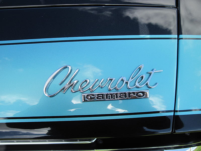 1967 Camaro Logo, graphy, Chevrolet, black, Blue, Logo, HD wallpaper