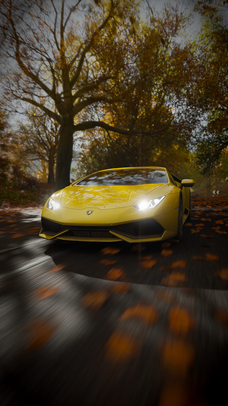 Forza Horizon 4, Lamborghini Huracán LP610-4, Lamborghini, car, vehicle, yellow cars, HD phone wallpaper