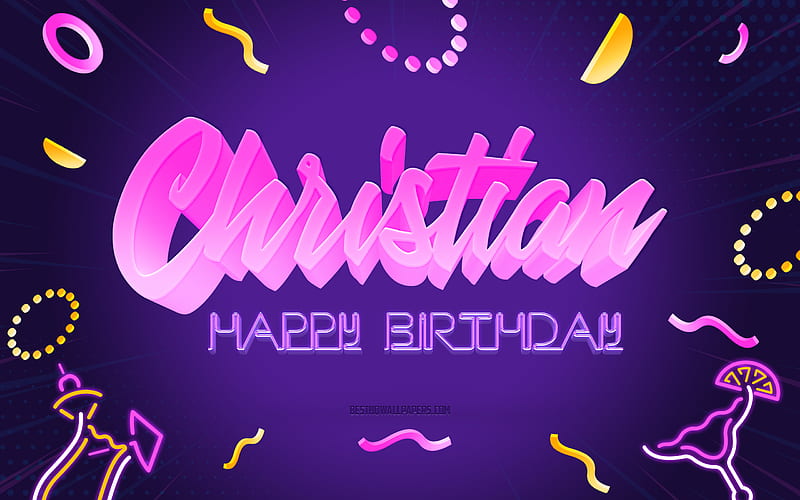 Happy Birtay Christian Purple Party Background, Christian, creative art, Happy Christian birtay, Aubrey name, Christian Birtay, Birtay Party Background, HD wallpaper