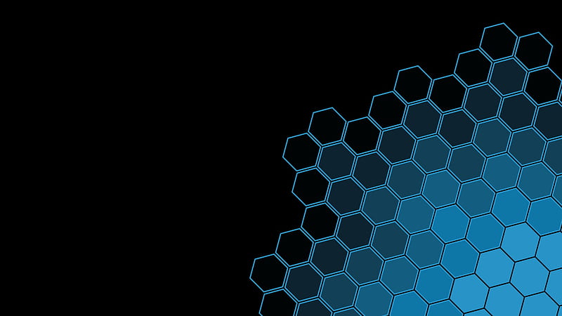 Abstract, Hexagon, Blue, Black, Geometry, Pattern, HD wallpaper | Peakpx