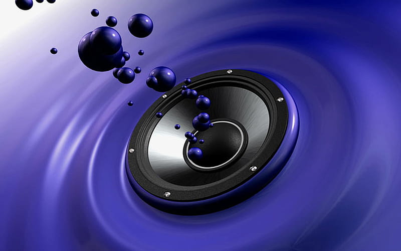 Making Waves, music bass speaker bubbles bubbly sound waves zindrex purble blu, HD wallpaper