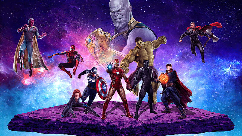 Avengers Together, avengers, superheroes, artwork, artist, behance, HD wallpaper