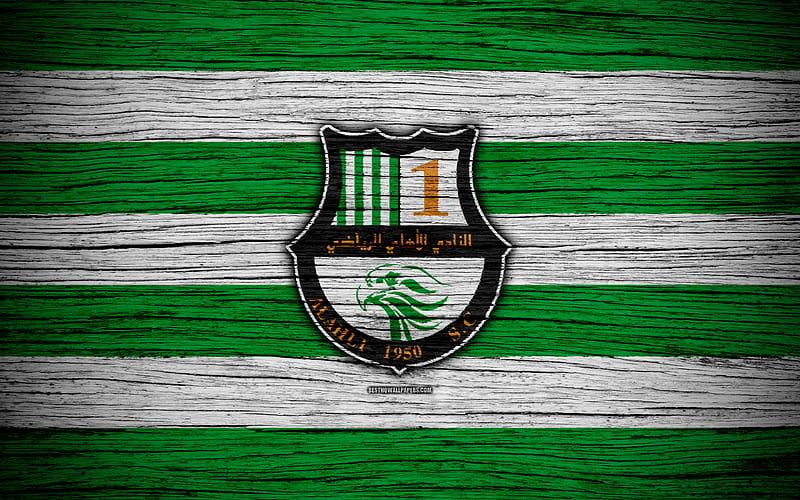 Al Ahli FC logo, Qatar Stars League, soccer, football club, Qatar, Al Ahli, Doha, wooden texture, FC Al Ahli, HD wallpaper
