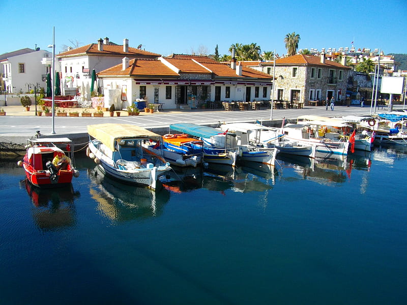 Marmaris Turkey, old town, marmaris, turkey, fisher, harbor, HD wallpaper