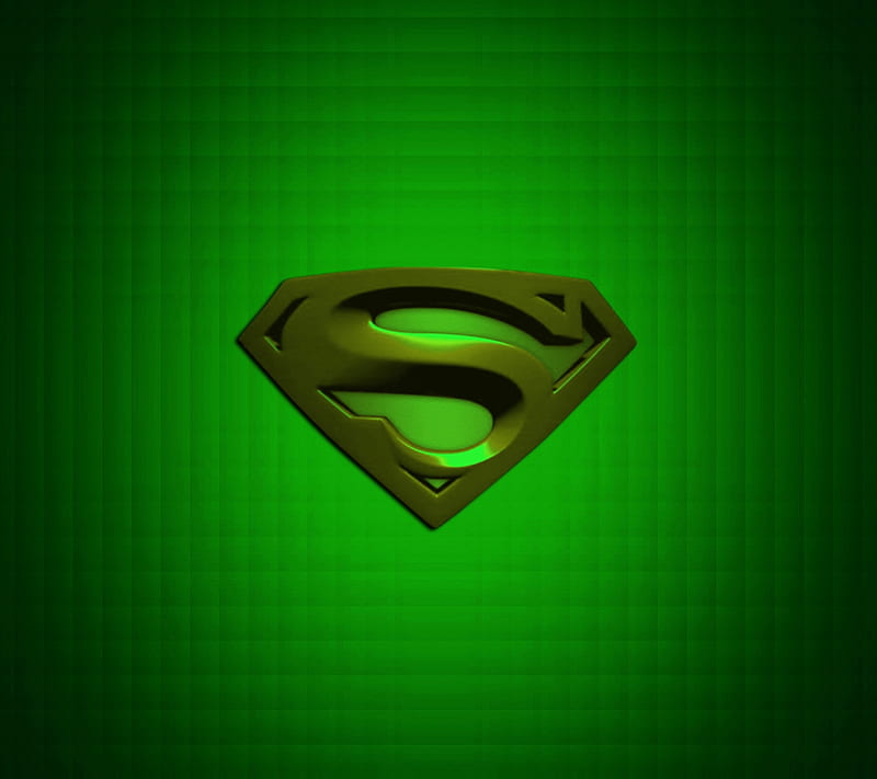 superman, glassy, green, logo, HD wallpaper