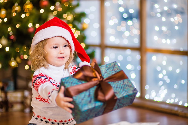 Merry Christmas!, tree, little, craciun, girl, christmas, copil, child ...