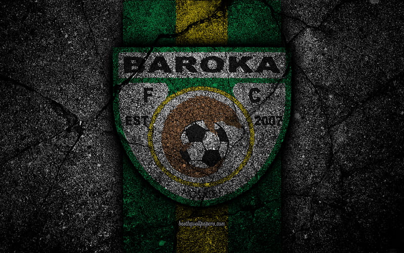Baroka FC emblem, South African Premier League, soccer, logo, South Africa, grunge, Baroka, black stone, asphalt texture, football, FC Baroka, HD wallpaper