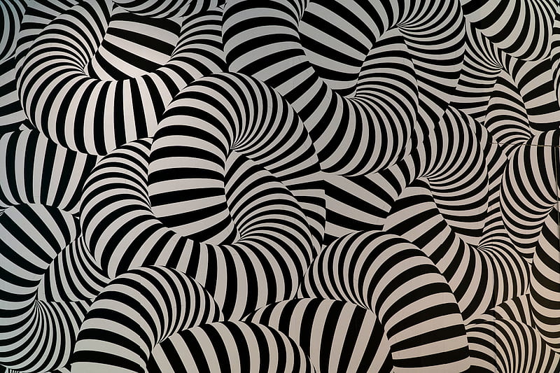 stripes, twisting, abstraction, op art, HD wallpaper