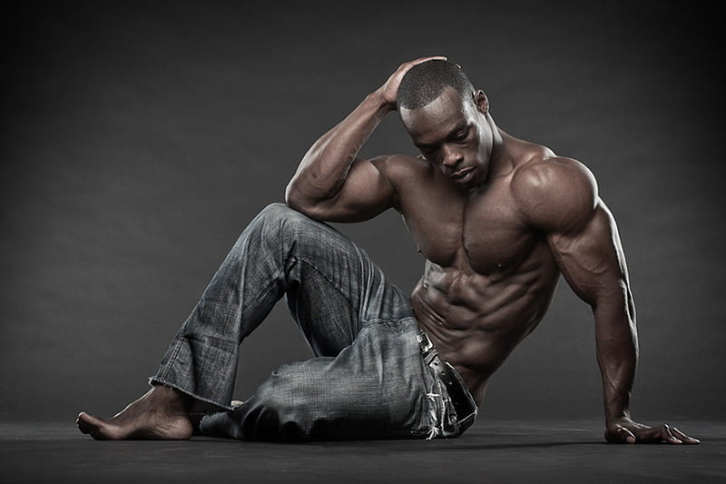 Men's Health, men, body, strong, black, man, HD wallpaper