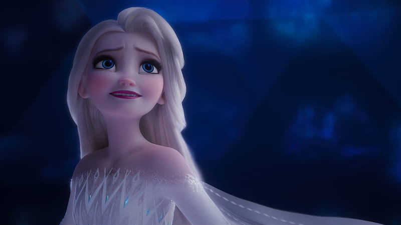 Elsa In Blue Background Frozen 2, HD wallpaper