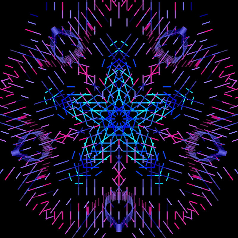 fractal, polygon, geometry, lines, HD phone wallpaper
