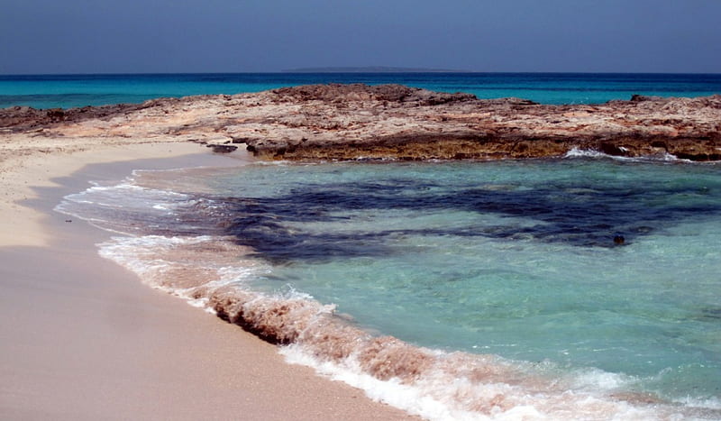 Formentera, sand, graphy, beaches, nature, blue, HD wallpaper