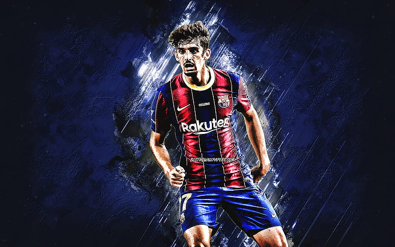 Francisco Trincao, FC Barcelona, Portuguese footballer, blue stone  background, HD wallpaper | Peakpx